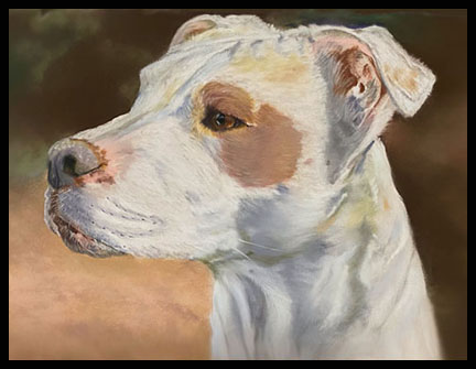 Pooch on the watch, painted in pastels